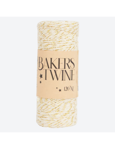 Decoratieve touw met folie 120m Baktouw/slagerstouw/bindtouw voor cadeautjes Kerst