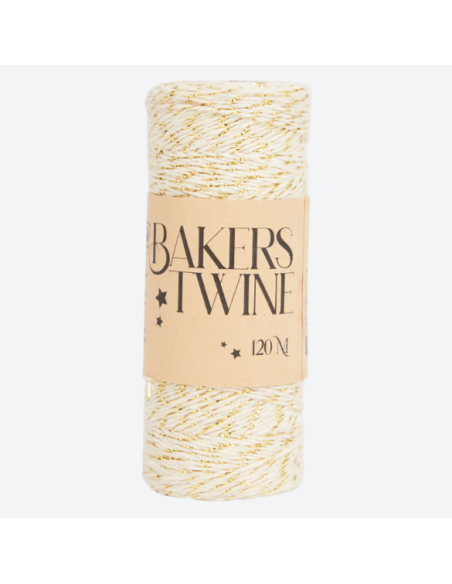 Decoratieve touw met folie 120m Baktouw/slagerstouw/bindtouw voor cadeautjes Kerst