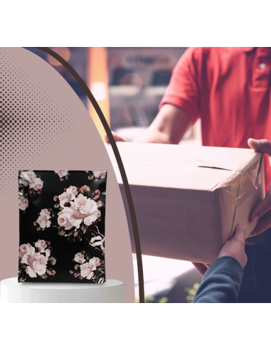 Verzendzakken « Witte rozen « formaat B4 25,5 x 37 + 7cm /Plastic Envelop / Verzendenveloppen