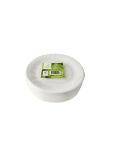 50 Kleine Kartonnen bordjes wit Kraft karton 15cm