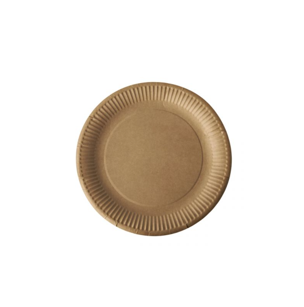 50 Kartonnen bordjes bruin Nature Kraft karton 19cm