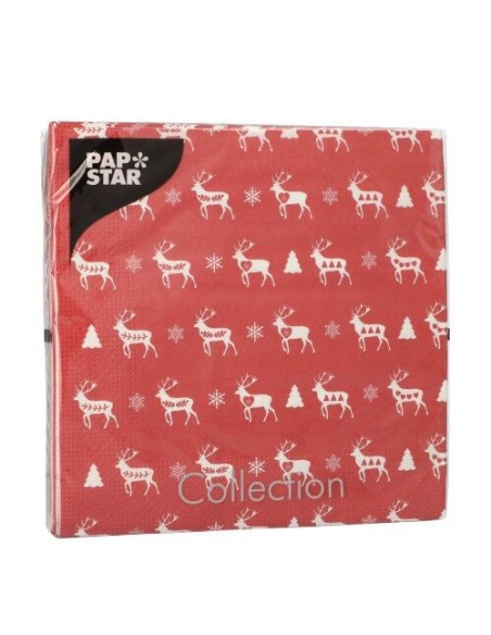 20 x Serviettes en papier 33x33 cm 3 couches "Rennes"