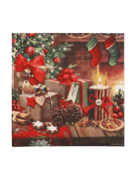 20 x Servetten 3-laags 1/4 vouw 33 cm x 33 cm "Cozy Christmas"