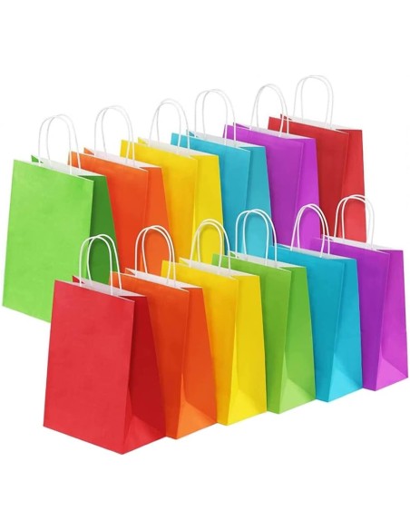 Rode Draagtassen van gekleurd kraftpapier met gevlochten oren 18x8x... Rode Draagtassen van gekleurd kraftpapier met gevlochten oren 18x8x...