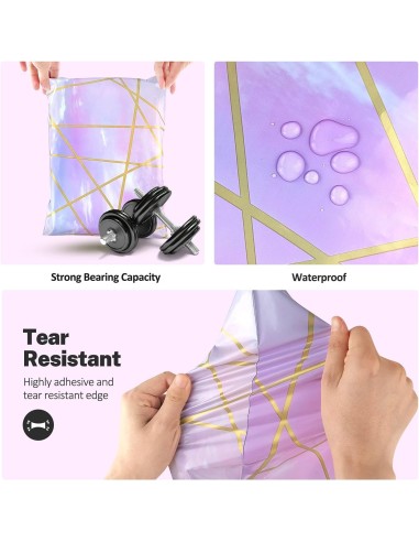 Verzendzakken « Thank you « Gold purple formaat B4 25,5 x 37 + 7cm /Plastic Envelop / Verzendenveloppen