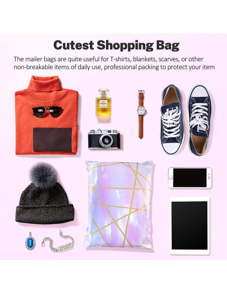 Verzendzakken « Thank you « Gold purple formaat B4 25,5 x 37 + 7cm /Plastic Envelop / Verzendenveloppen