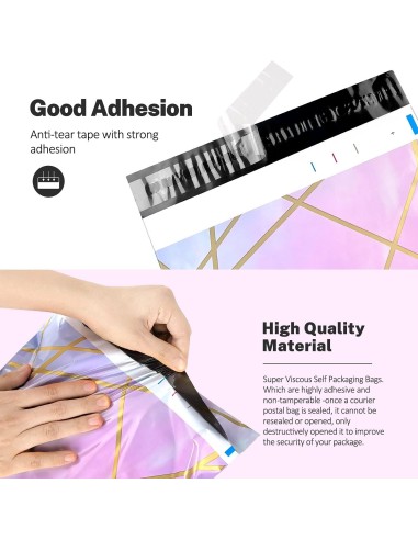 Verzendzakken « Thank you « Gold purple formaat B4 25,5 x 37 + 7cm /Plastic Envelop / Verzendenveloppen