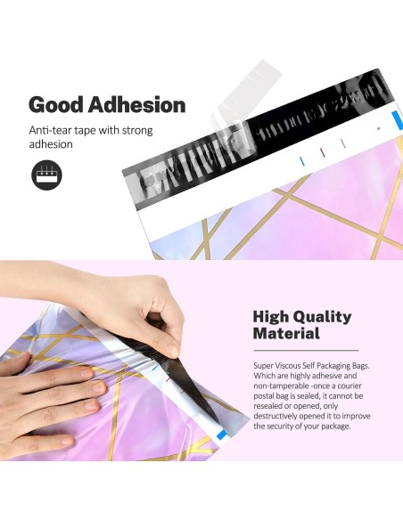 Verzendzakken « Thank you « Gold purple formaat B4 25,5 x 37 + 7cm /Plastic Envelop / Verzendenveloppen