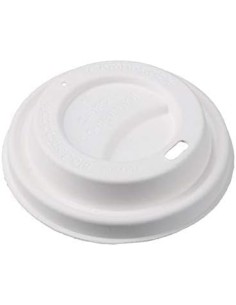 50 x eco deksel van suikerriet voor bekers van 200-240 ml, 80 mm Ø