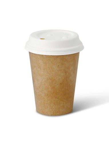 50 x eco deksel van suikerriet voor bekers van 200-240 ml, 80 mm Ø