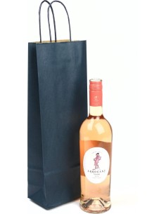 Kraft Wijntas 14+8x39cm voor 1 Fles Zwart / Flestas papier / Cadeau...