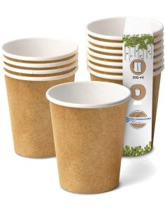 Gobelet à café à emporter Kraft 80mm 240ml marron- 100 pièces  - Ac...