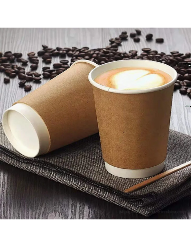 Coffee to go koffiebeker Nature Kraft 80mm 240ml 8oz bruin- 100 stu...