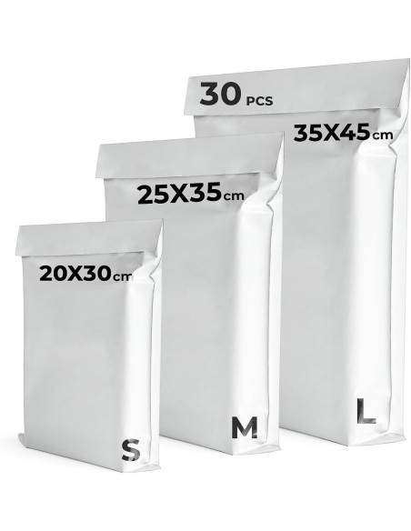 30 x Pochette plastique opaque / Enveloppes opaques / webshopbags 3 formats