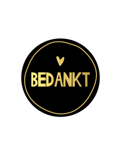 Stickers op rol " Bedankt " 4 cm zwart