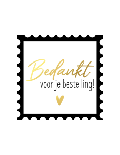 120 zwarte stickers op rol " Thank you for you order " 7,5 x 2,5cm ...