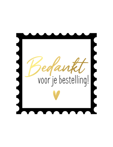 Stickers op rol " Bedankt voor je bestelling" 5 cm zwart