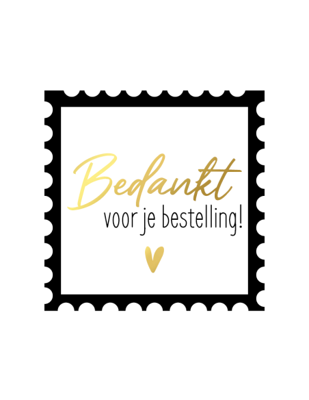 Stickers op rol " Bedankt voor je bestelling" 5 cm zwart