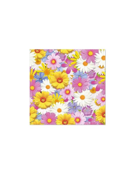 20 serviettes en papier 33x33cm 3 couches "Marguerites " printemps été fleurs
