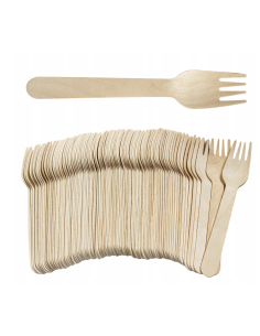 Set wegwerpservies kraft - 50 kartonnen borden, bekers, houten bestek en gele servetten 32x32cm 2