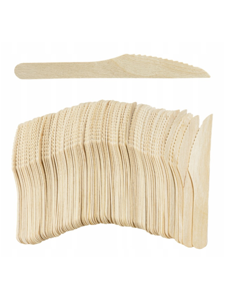 Set wegwerpservies kraft - 50 kartonnen borden, bekers, houten bestek en gele servetten 32x32cm