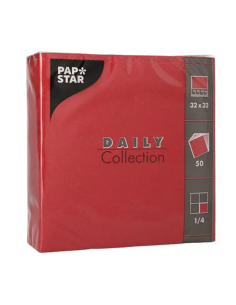 Set van 50 rode dubbele servetten 32x32cm