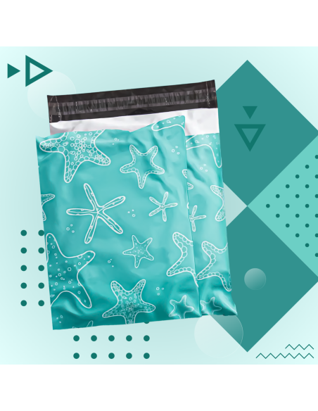 50 Pochettes d'Expédition Opaques en Plastique A3 "Étoile de Mer" 31x42cm enveloppes