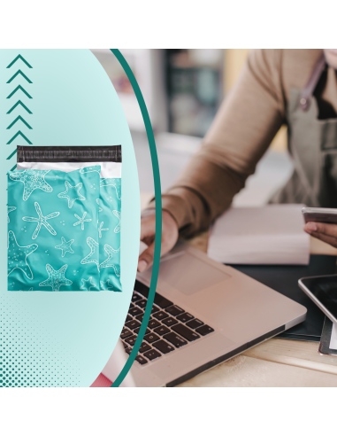 50 Pochettes d'Expédition Opaques en Plastique A3 "Étoile de Mer" 31x42cm enveloppes
