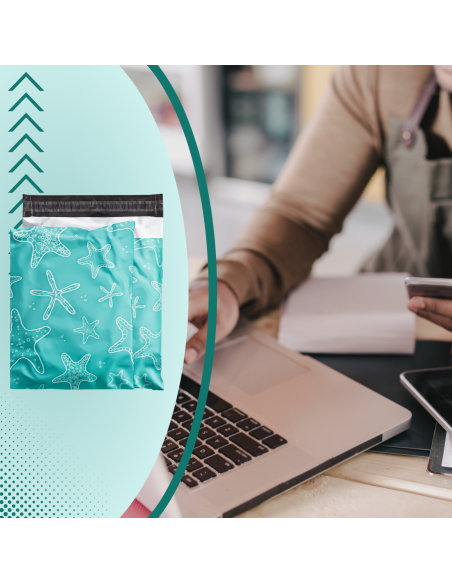 50 Pochettes d'Expédition Opaques en Plastique A3 "Étoile de Mer" 31x42cm enveloppes