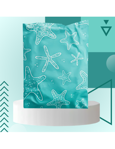 50 ondoorzichtige plastic verzendenveloppen A3 "Zeester" 31x42cm verzendzakken