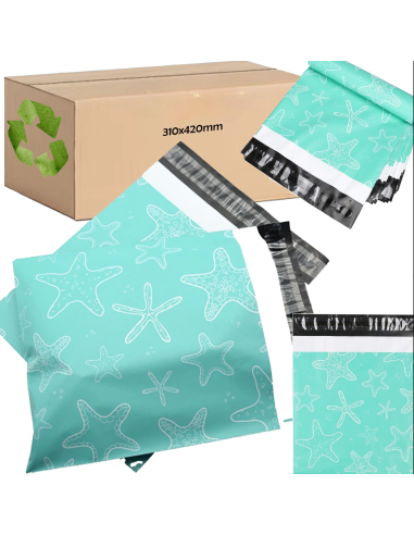 50 Pochettes d'Expédition Opaques en Plastique A3 "Étoile de Mer" 31x42cm enveloppes