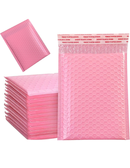 Enveloppes à Bulles Roses Imperméables 20x29cm – Protection et Élégance