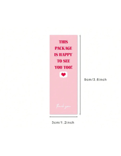 100 Etiquettes blanches en rouleau "This package is happy to see yo...