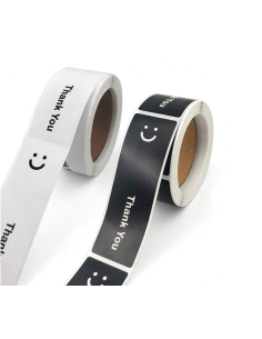 120 Etiquettes noires en rouleau " Thank you for you order " 7,5 x ...