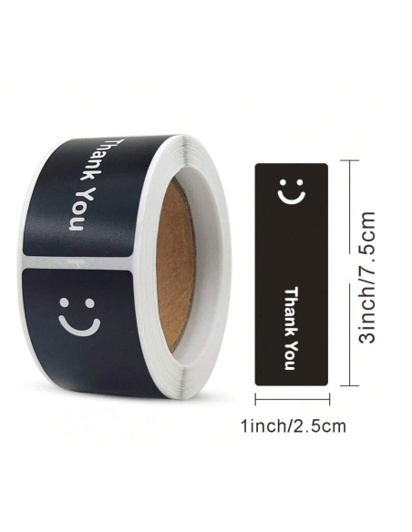 120 Etiquettes noires en rouleau " Thank you for you order " 7,5 x ...