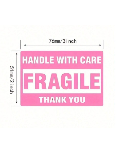 100 étiquettes adhésives "Fragile " 5.08x7.62 cm  - Accueil