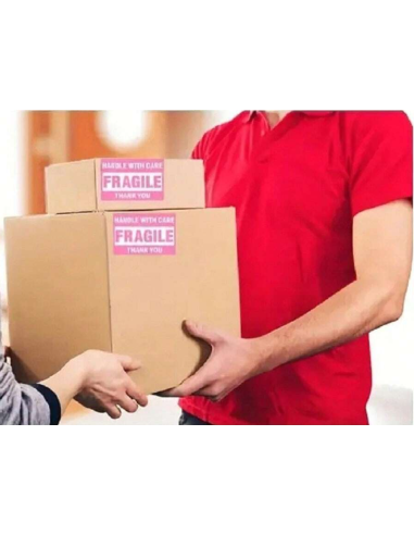 100 étiquettes adhésives "Fragile " 5.08x7.62 cm  - Accueil