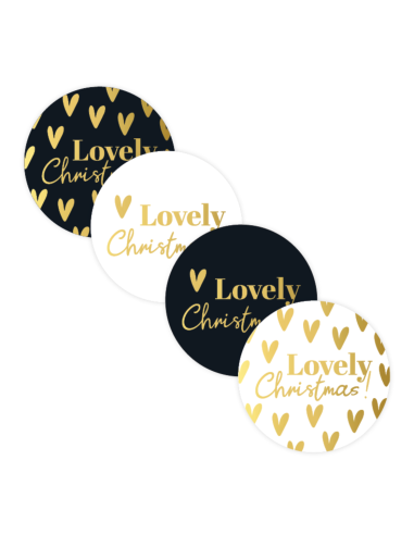 Stickers op rol "  Lovely Christmas " 4 cm