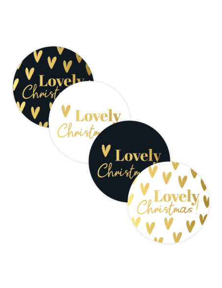 Autocollants en rouleau " Lovely Christmas " 4 cm