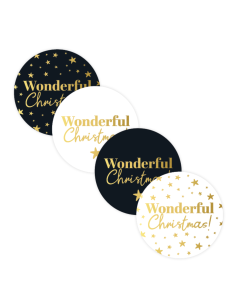Stickers op rol "  Wonderful Christmas " 4 cm