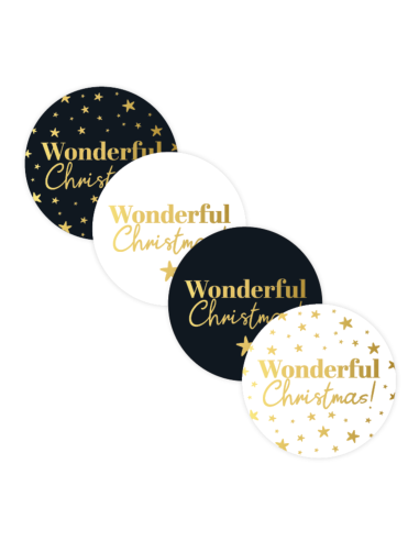 Stickers op rol "  Wonderful Christmas " 4 cm