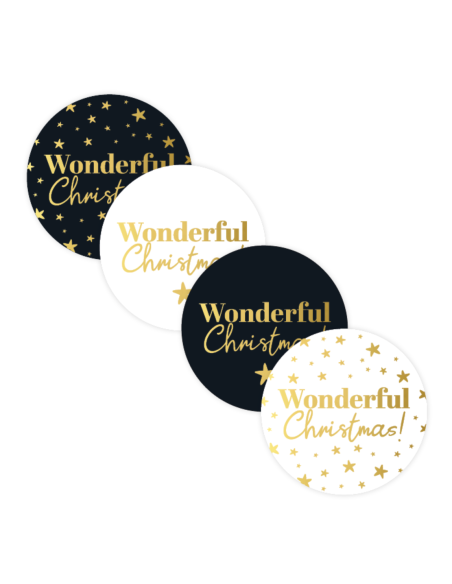 Stickers op rol "  Wonderful Christmas " 4 cm