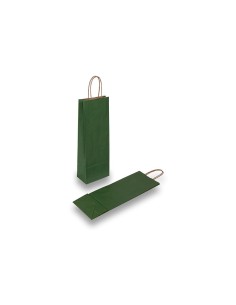 Kraft Wijntas 14+8x39cm voor 1 Fles groen / Flestas papier / Cadeauverpakking /draagtas voor Fles/wijn / Fleszak · Fles zak 2