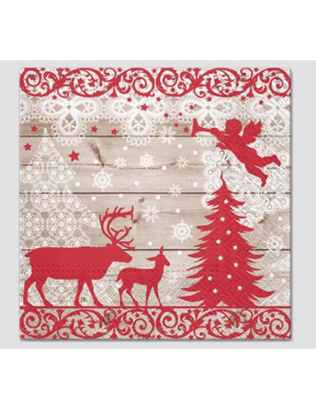 20 x Servetten 3-laags 1/4 vouw 33 cm x 33 cm "Rennes"