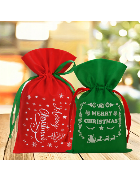 Set van 8 kerstcadeaustassen, Decoratieve cadeauzakken voor Kerstmis