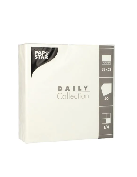 Lot de 50 serviettes double épaisseur 32x32cm
