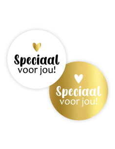 Stickers op rol Speciaal voor jou + hart (2 varianten) 4 cm kleuren