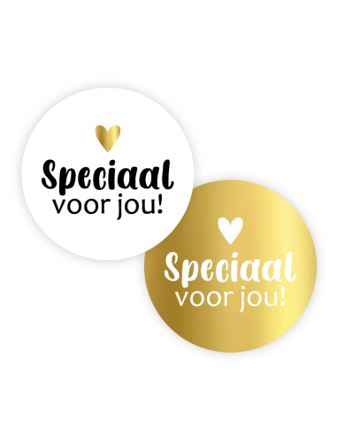 Stickers op rol Speciaal voor jou + hart (2 varianten) 4 cm kleuren