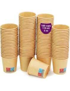 Espresso Koffiebeker karton 120ml 4oz zwart 100 stuks+ zwarte dekse...