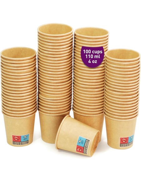 Espresso Koffiebeker karton 120ml 4oz zwart 100 stuks+ zwarte dekse...